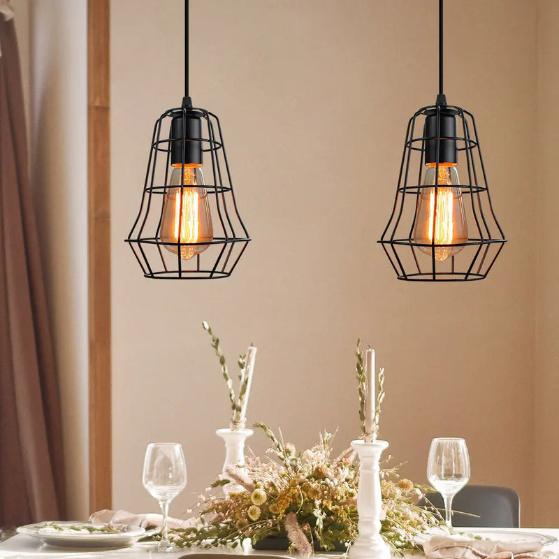 Vintage rétro Loft industriel fer suspendus lumières E27 suspension LED lampe pour la maison salon chambre cuisine Restaurant décor