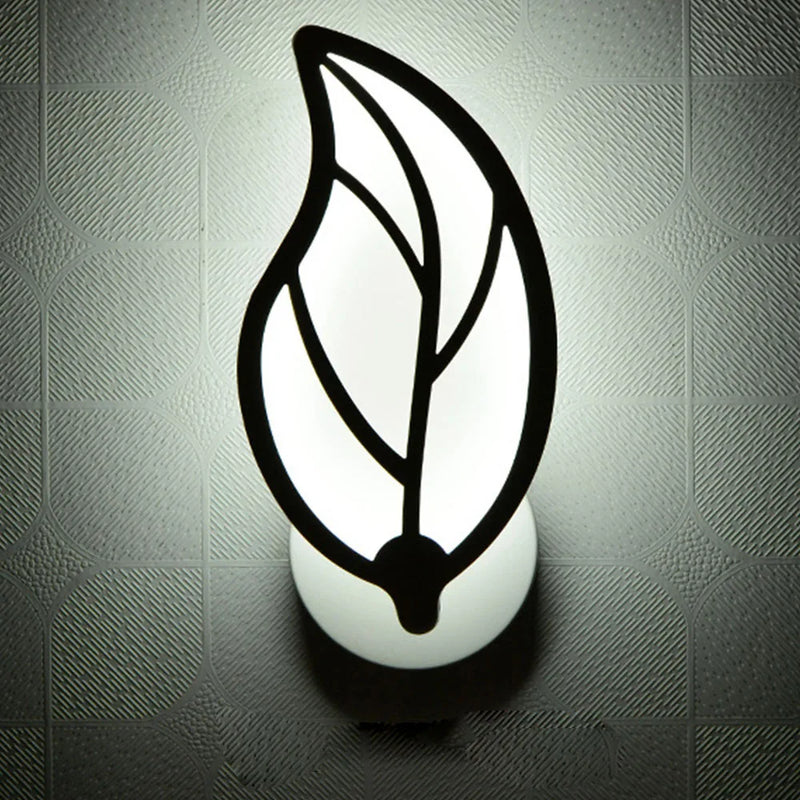 Applique murale LED nordique moderne en forme de feuille