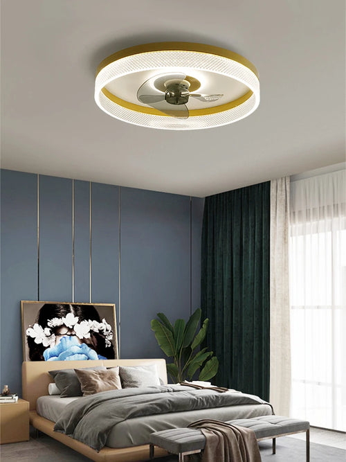 plafonnier moderne avec ventilateur et leds 3 couleurs - vue 2 sur 18