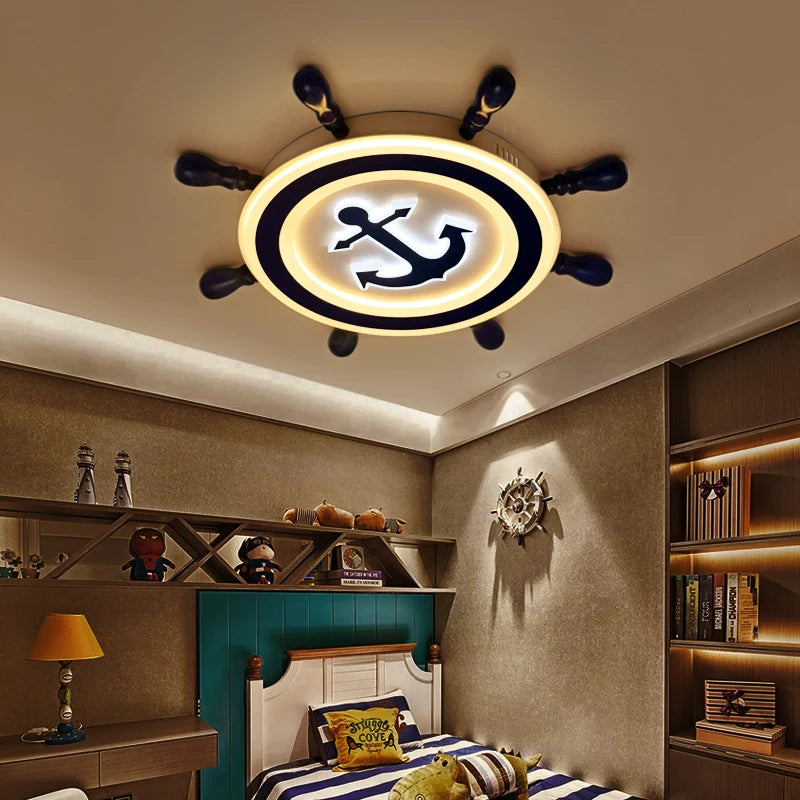 plafonnier moderne design pirate bateau éclairage décoratif LED - vue 3 sur 9