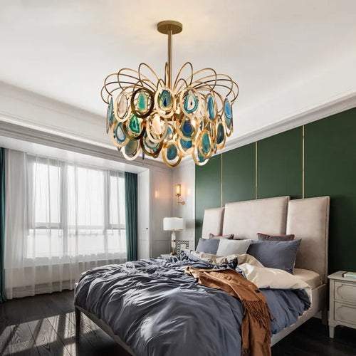 lustre nordique en agate pour décoration intérieure élégante - vue 3 sur 7