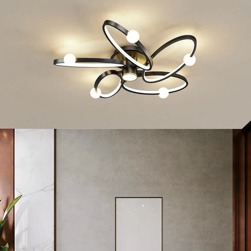 plafonnier led noir anneau maison décor luminaire