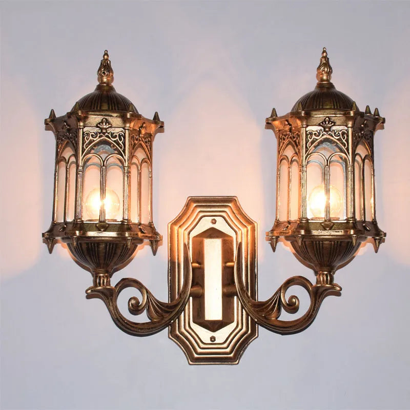applique murale extérieure à double tête style européen rétro étanche - vue 8 sur 8