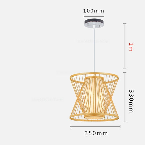 luminaire suspendu en bambou chinois pour restaurant hôtel - vue 30 sur 29