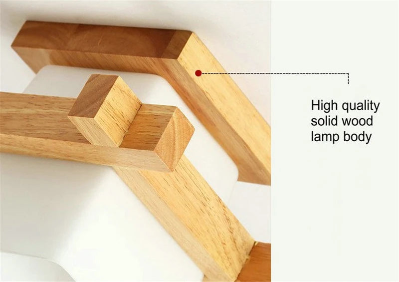 plafonnier japonais en verre et bois pour intérieur moderne - vue 6 sur 8