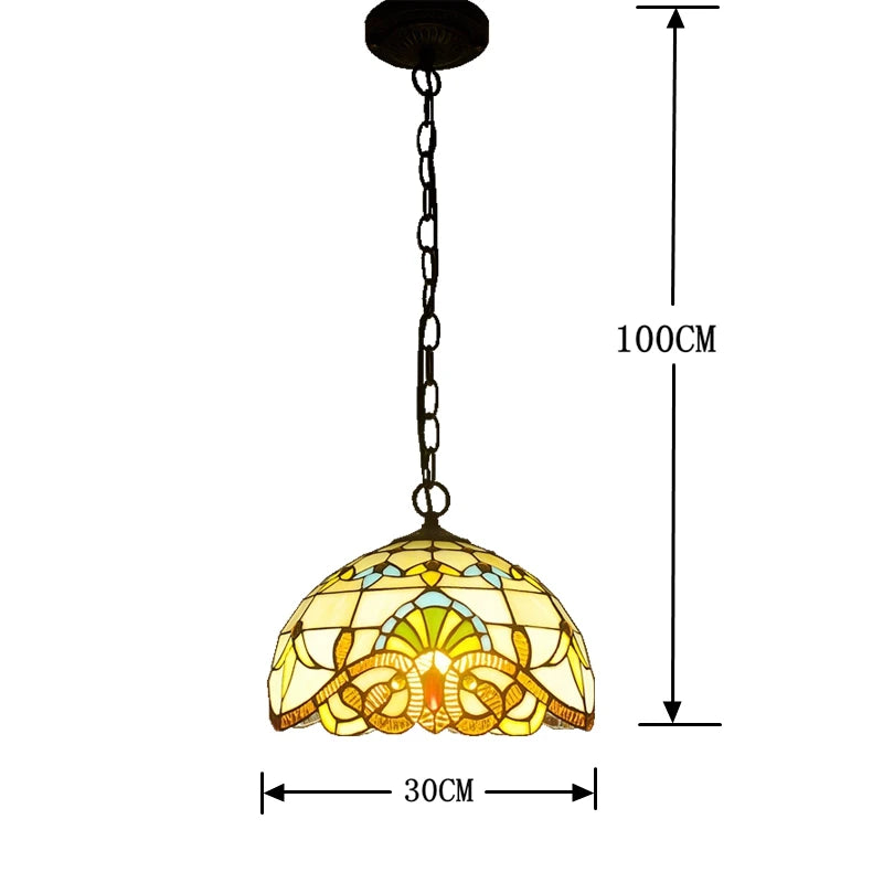 lustre tiffany européen pour restaurant café ou bar - vue 12 sur 19