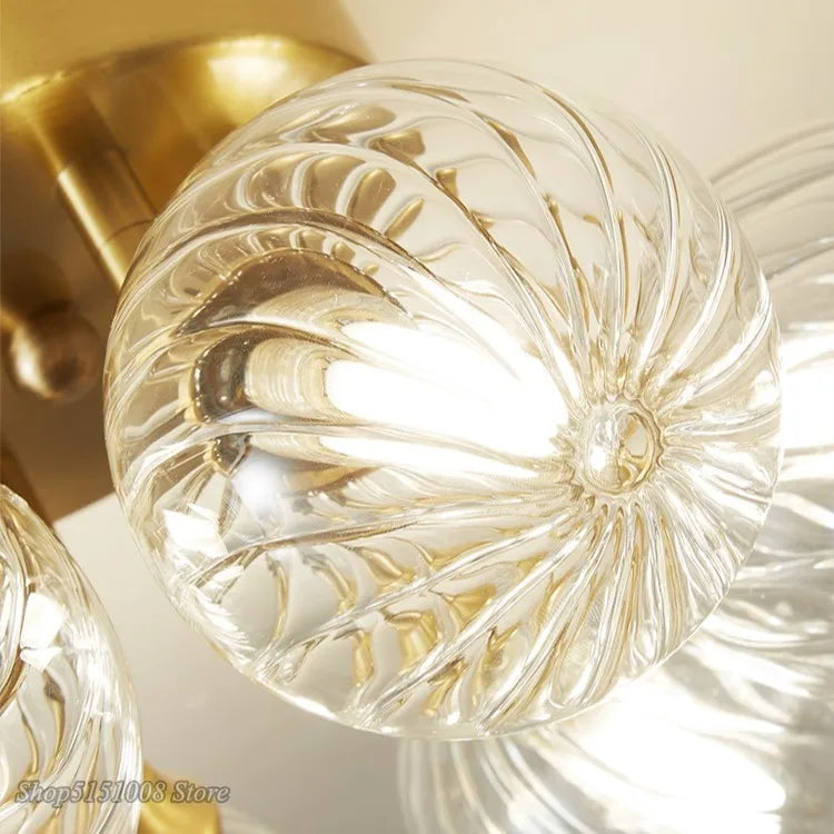 Lampe plafonnier verre boule magique