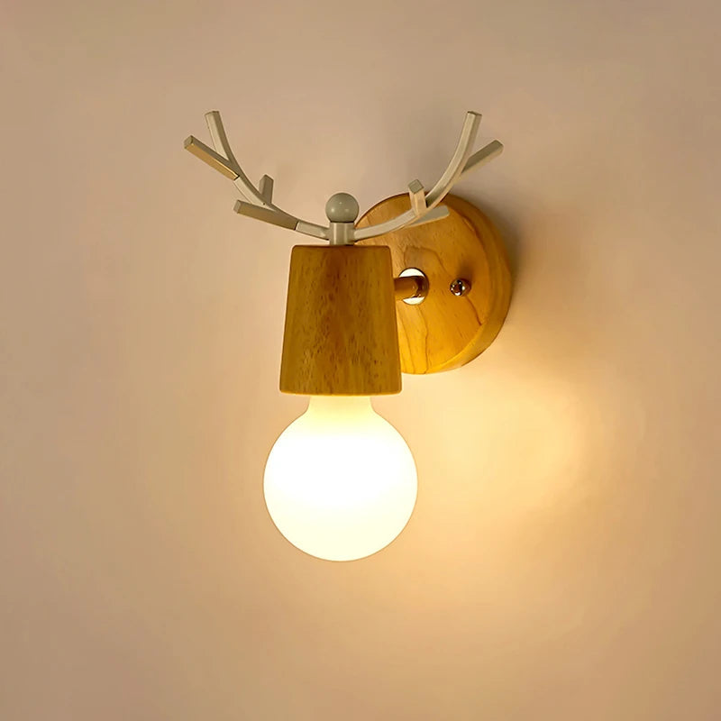 applique murale led en bois style industriel pour hôtel