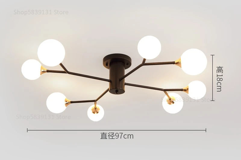 plafonniers modernes simples décoration nordique luminaire créatif - vue 16 sur 17