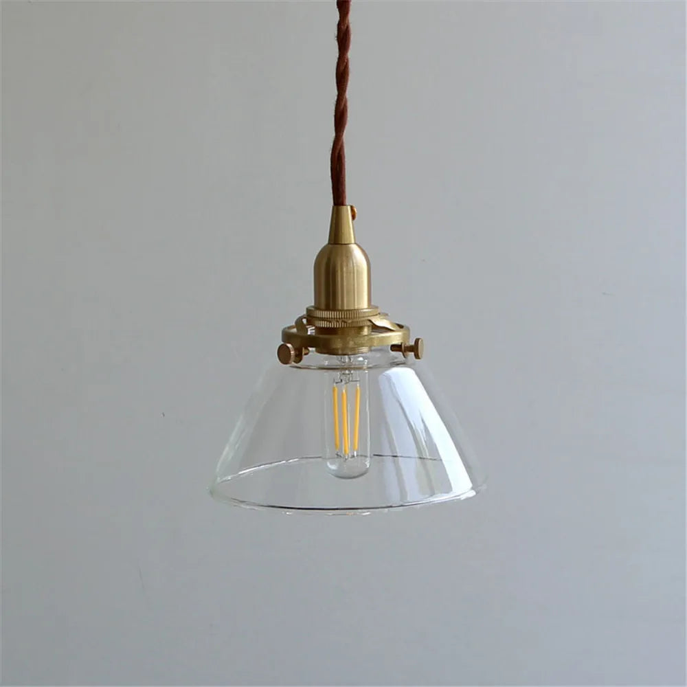 loft industriel led suspension lumière rétro laiton verre suspension antique droplight - vue 4 sur 8