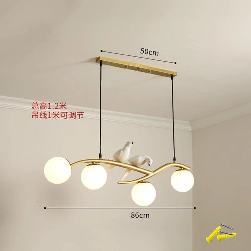 lampe d'oiseau nordique lustre moderne abat-jour en verre led - vue 11 sur 14