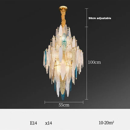 lustre led art déco en fer et verre design élégant pour éclairage moderne - vue 16 sur 25