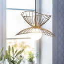 Lampe Suspension LED Métal Or Noir Réglable