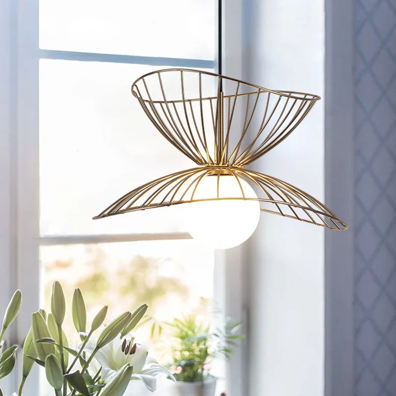 Lampe Suspension LED Métal Or Noir Réglable - vue 2 sur 6