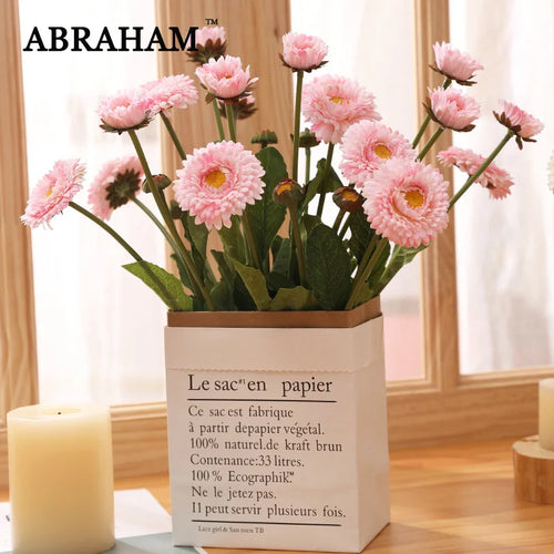 fleurs de calendula artificielles pour décoration de mariage et fête - vue 2 sur 12