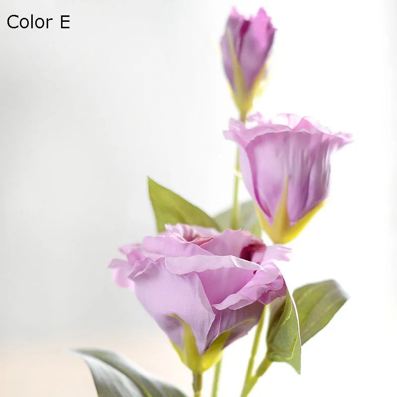 fleurs artificielles en gros décoration mariage eustoma soie 3 branches - vue 5 sur 11