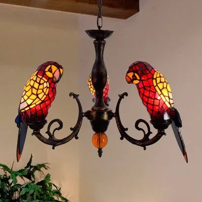 applique murale design en verre coloré motif perroquet - vue 12 sur 20