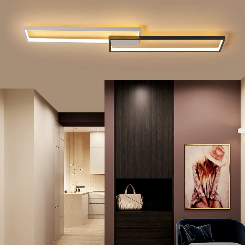 lustre led rectangulaire moderne minimaliste décor maison