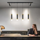 lustre moderne minimaliste à trois led pour table luxe