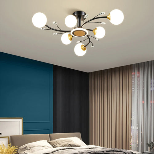lustre moderne en cristal pour une ambiance luxueuse et minimaliste - vue 4 sur 8