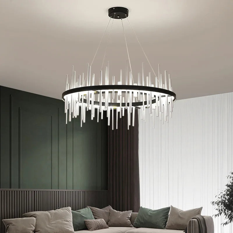 lustre nordique simple en acrylique à haute transmission lumineuse - vue 5 sur 9