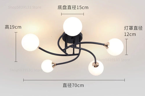 plafonniers modernes simples décoration nordique luminaire créatif - vue 12 sur 17