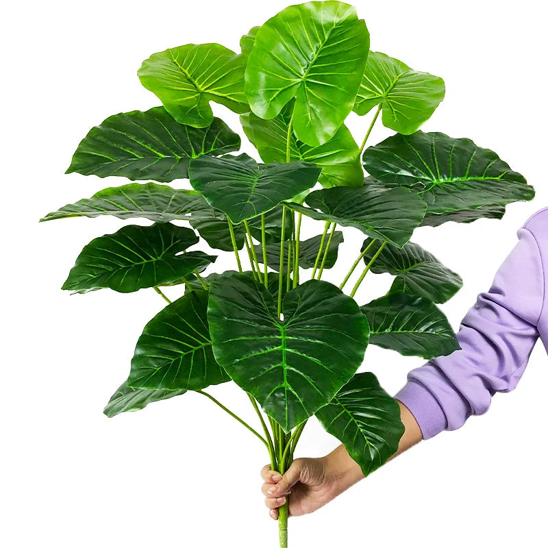 arbre tropical artificiel grandes feuilles de monstera en pot décoratif - vue 12 sur 23