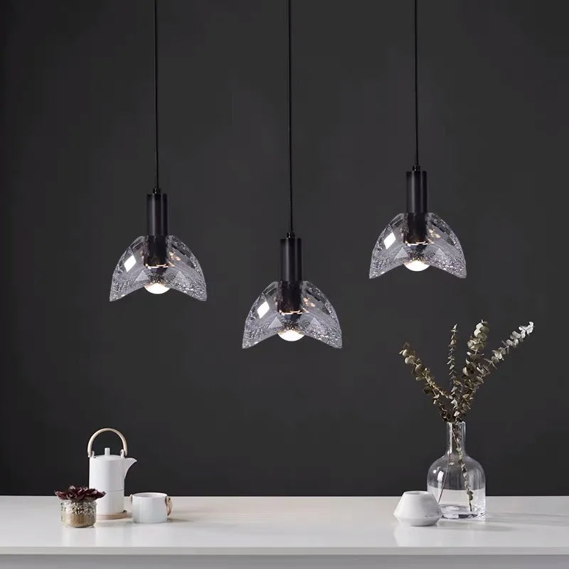 luminaire led suspension en cristal k9 de luxe postmoderne