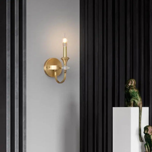 applique murale en cristal lampe à bougie led en cuivre à double tête - vue 8 sur 8