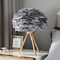 Lampe de chevet à plumes