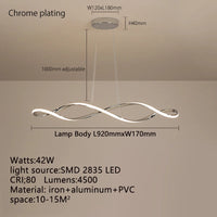 Lustre LED modernes pour salle à manger salon chambre L92cm Or / Chrome / Noir Télécommande