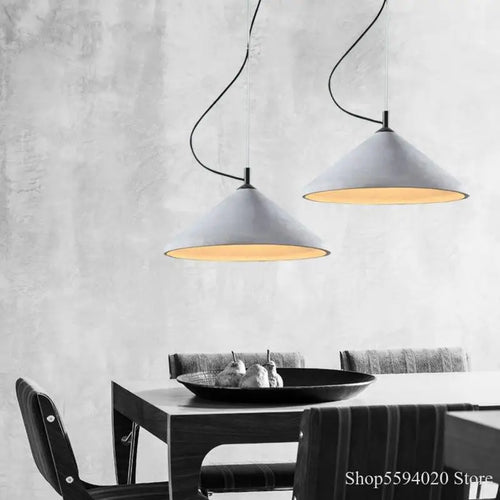 lustre en béton design loft pour bar et restaurant - vue 3 sur 6