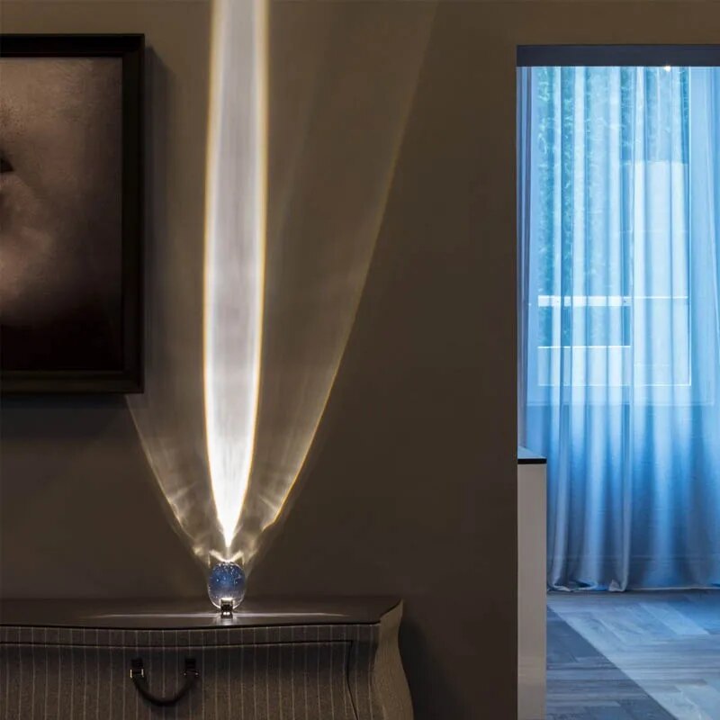 Lampe de table en cristal avec transmetteur en forme d'œuf