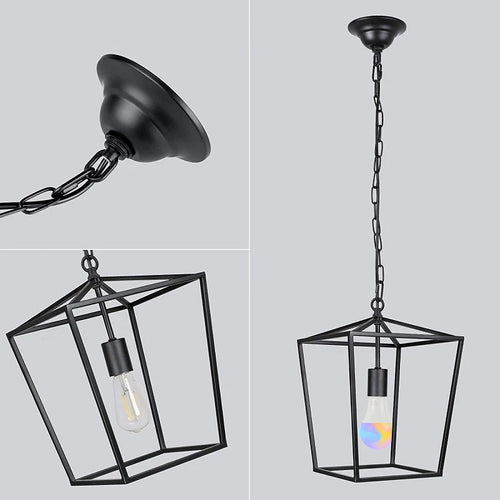 Suspension industrielles Vintage noires