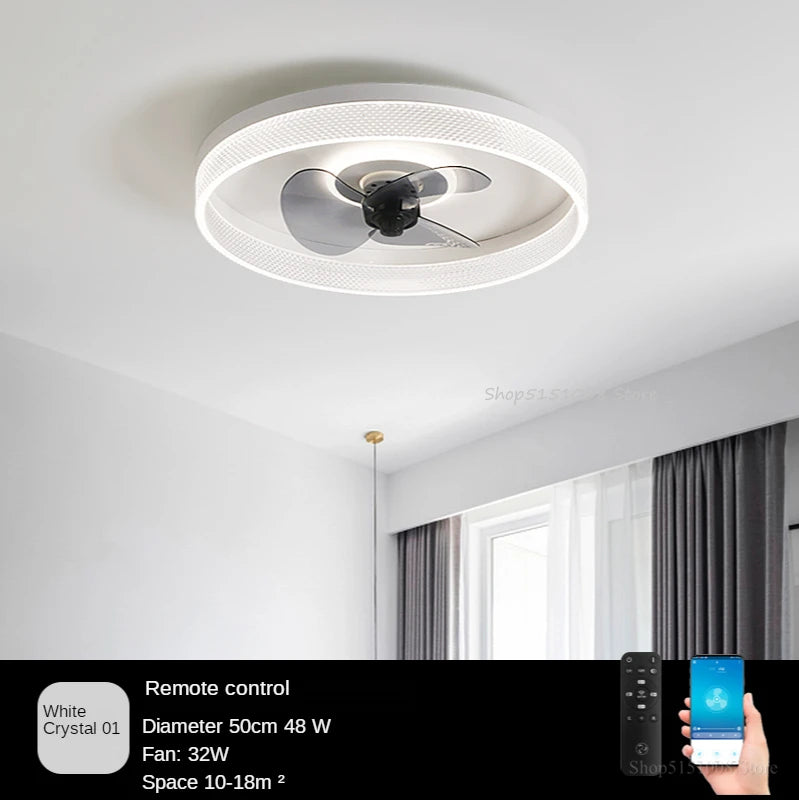 plafonnier moderne avec ventilateur et leds 3 couleurs - vue 17 sur 18