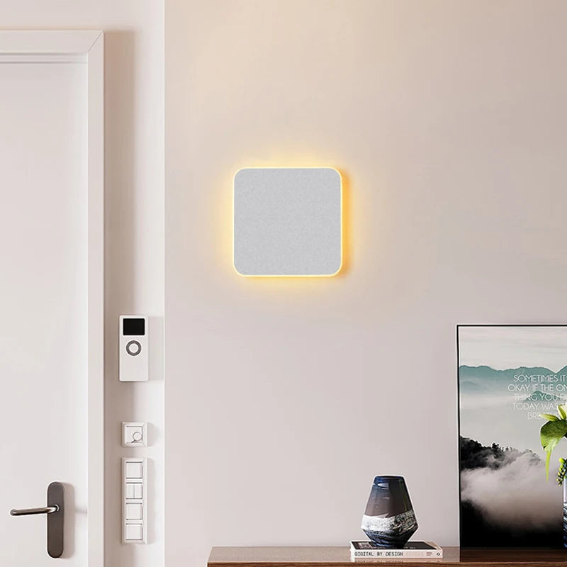 Applique murale LED lampe avec interrupteur tactile chambre chevet intérieur escalier luminaire carré et rectangle lumière 10W 12W 13W wandlamp - vue 5 sur 18