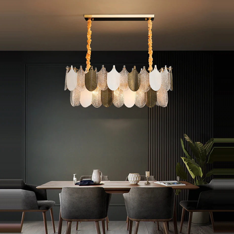 lustre design art déco moderne en acier inoxydable à led - vue 4 sur 12