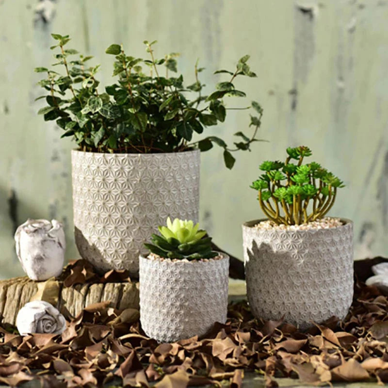 moule en silicone pour pot de fleurs en béton artisanat jardinage
