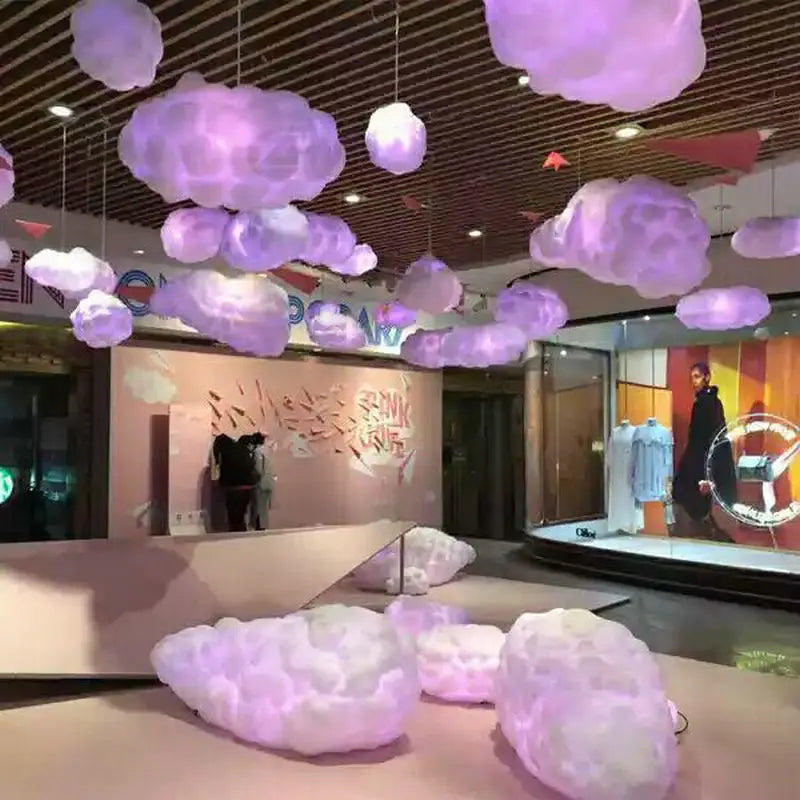 lustre nuages blancs en soie coton led pour enfants