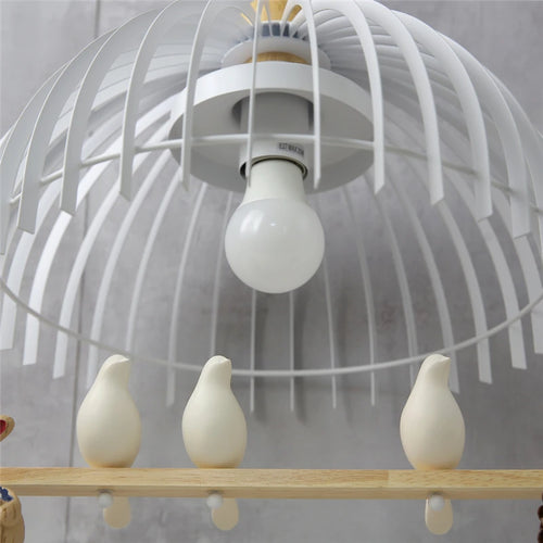 suspension moderne en fer pour oiseaux et décoration intérieure - vue 5 sur 9