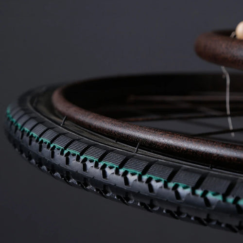 suspension rétro en forme de roue de vélo avec perles en bois - vue 3 sur 7