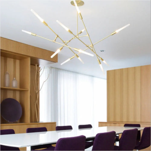 lustre design à plusieurs têtes en fer pour un éclairage moderne - vue 3 sur 6