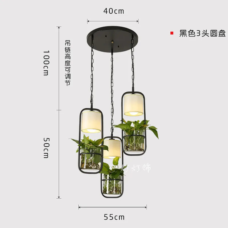 suspension moderne en forme de plante chinoise pour bar et restaurant - vue 8 sur 13