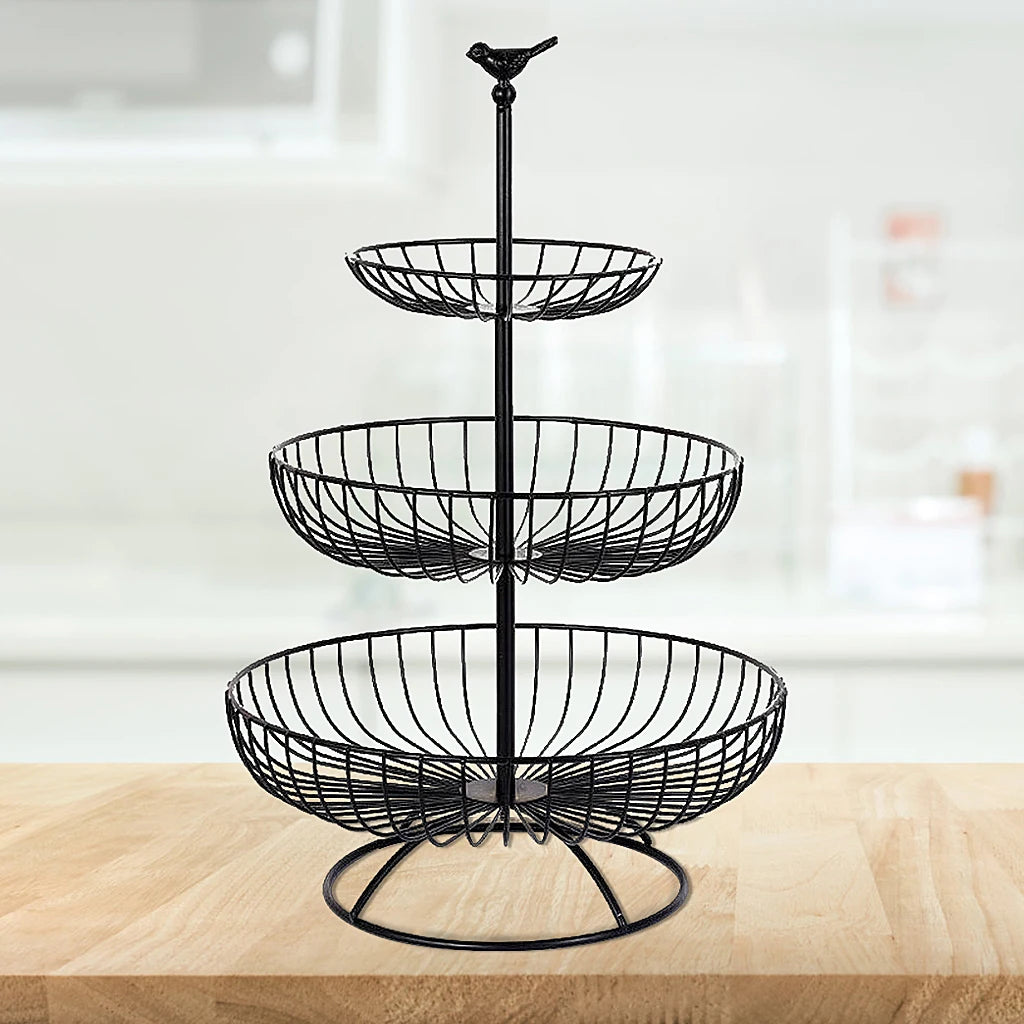 panier à fruits à trois niveaux pour rangement cuisine - vue 7 sur 6