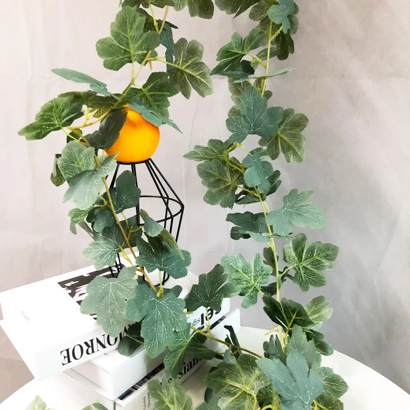 feuilles d'érable artificielles en rotin pour décoration intérieure et extérieure - vue 4 sur 8