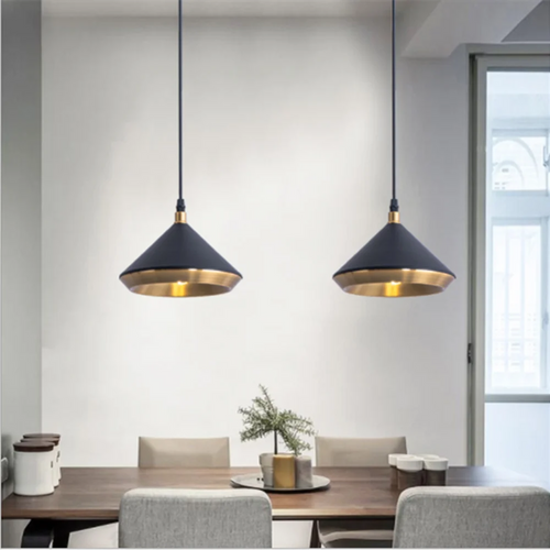 suspension industrielle nordique en métal pour décoration lumineuse - vue 3 sur 6