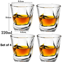 Lot de 4 verres whisky style cristal facette