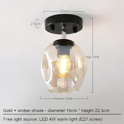 Nordic simple porch hall lamp entering the house, sun table lamp, modern simple corridor lamp, sky lantern, small ceiling lamp - vue 9 sur 11