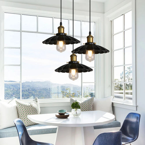 lustre vintage loft suspension lampe industrielle rétro salon - vue 2 sur 14