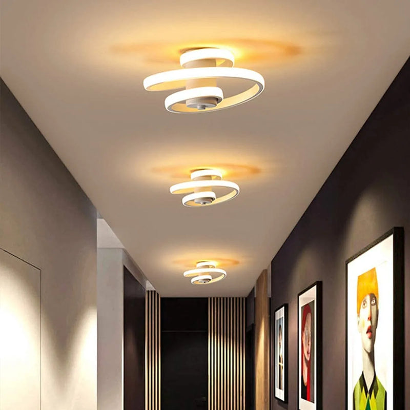 Plafonnier LED moderne en forme de spirale